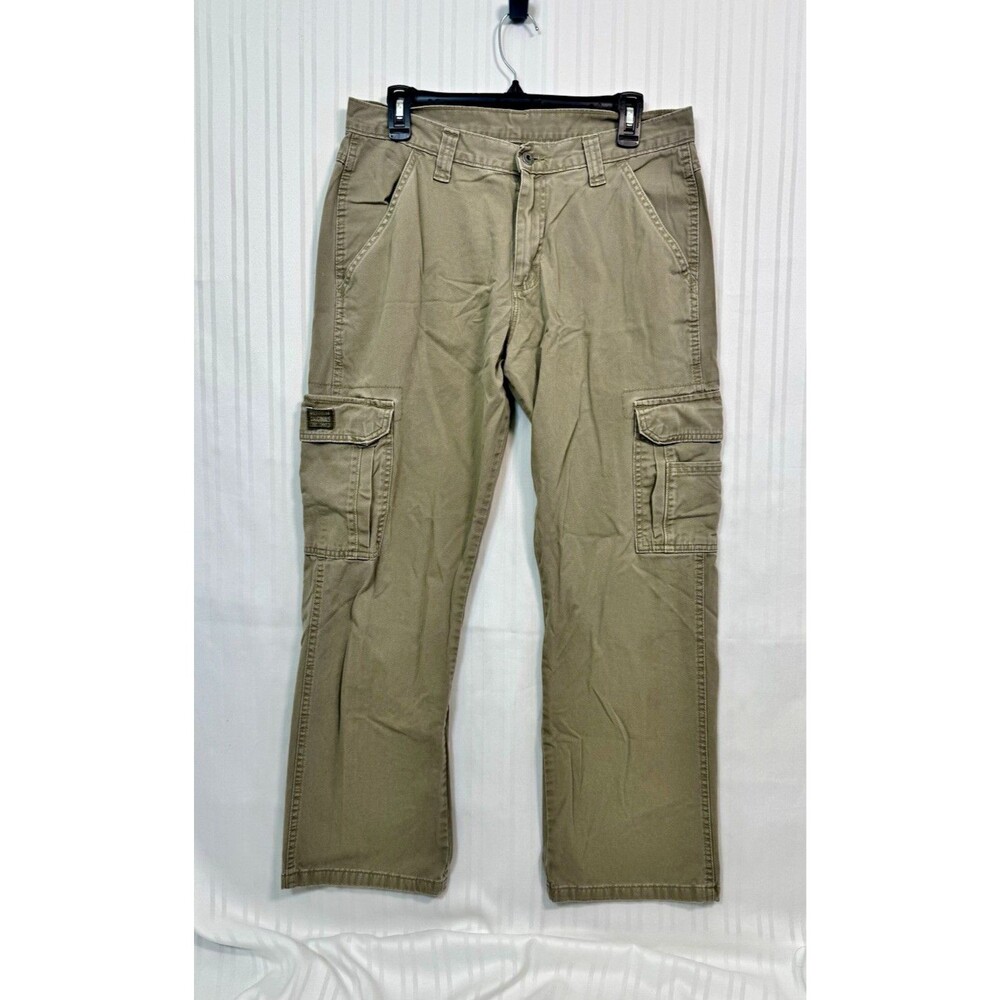 Wrangler Men's Beige Cargo Pants Cotton Twill Straight Leg Regular Fit W32